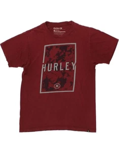 HURLEY Mens Premium Fit Graphic T-Shirt Top Medium Burgundy Cotton XC07 - Picture 1 of 4