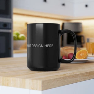 Taza Negra, Taza Personalizada 15oz, Taza de Café Personalizada, Diseña Tu Propia Taza, Personalizada - Imagen 1 de 4