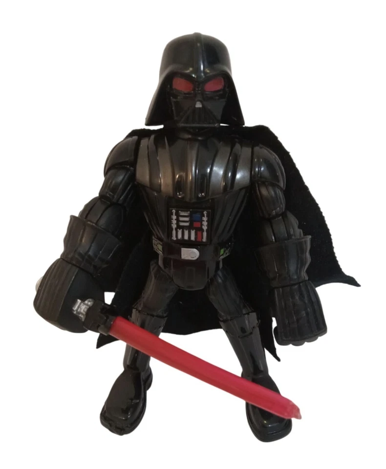 Figura de acción Mattel Darth Vader sable de luz roja negra extremidades móviles capa 6 pulgadas Foto 1 de 4