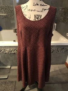 Forever 21 Plus Size Wine/Mauve Print  Sleeveless A-line Swing Dress Size 3X - Picture 1 of 10
