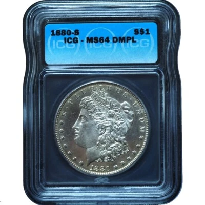 1880-S Morgan Dollar MS64 DMPL ICG - Bright White w/ Intense Mirrors - Image 1 of 4