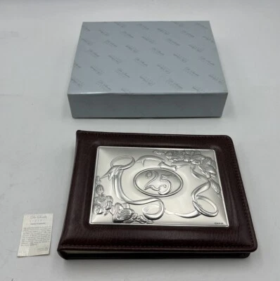 Album Fotografico 15x20 In Pelle E Argento Ag 4g 146 De Santis Argento 25 Anni - Immagine 1 di 4