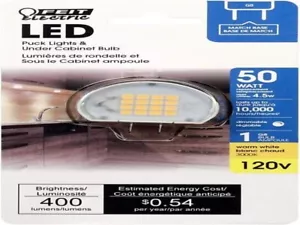 Feit Electric BP50G8830SULED Warm White 120V 3000K 400 lm. G8 LED Bulb 4.5W - Picture 1 of 3