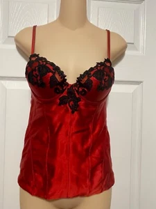 La Perla Maison Collection 34A Silk Bustier Red Black Elegant - Picture 1 of 4