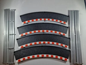4 x SCALEXTRIC C8228 R2 outer 45-degree Border and Barrier Black/Red - Picture 1 of 3