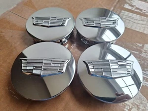 4 Set 2015-2020 Cadillac Escalade Wheel Hub Center Caps Chrome w/Crest 23491795 - Picture 1 of 3