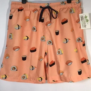 US Surf Club Hawaii Swim Trunk Shorts Men's Drawstring Lined Sushi Cantaloupe - Picture 1 of 6