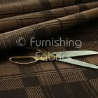 New Luxury Soft Chenille Tartan Pattern Chocolate Brown Woven Upholstery Fabric