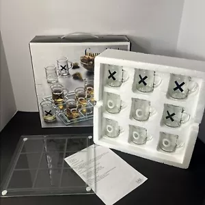 Game Night Tic Tac Toe Drinking Game 9 Glasses & Glass Game Board With Box - Picture 1 of 15