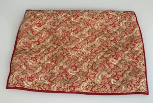 Pottery Barn Pillow Sham Quilted Standard Floral Paisley Red Green Tie Closure - Picture 1 of 6