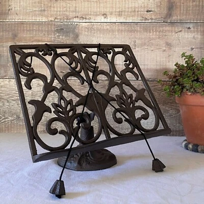 SELECTIONS Cook Book Stand Rustic Cast Iron Metal Kitchen Recipe Stand Cook Book Holder