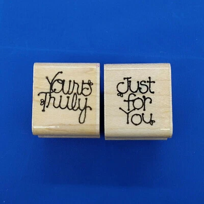 Just For You, Yours Truly Rubber Stamps Small Wood Mounted DOTS CTMH JRL Foto 1 de 4