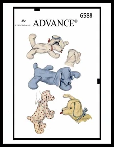 Advance 6588 Patrón Animal de Peluche Dormir CACHORRO Perro JUGUETE NIÑA NIÑO Niño NIÑOS - Imagen 1 de 6