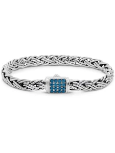 DEVATA Bali Sterling Silver Paddy Chain Bracelet Swiss Blue Topaz WHK6257SW - Picture 1 of 6