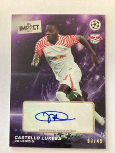 TOPPS UCC IMPACT 2024 AUTO CASTELLO LUKEBA RB LEIPZIG 03/49 - Imagen 1 de 2