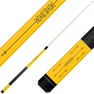 Forged Etched Series ET02 Custom Engraved Yellow Pool Cue – Black - Picture 1 of 3