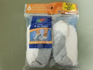 New Fruit Of The Loom Boys 6 Pack. No Show Socks - Picture 1 of 2