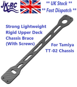 New Strong Rigid Carbon Fibre Upper/Top Deck Chassis Brace For TT02/TT02D - Picture 1 of 2