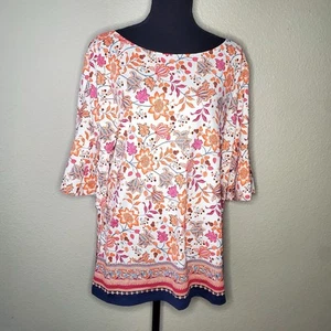 NWT Charter Club Multi- Color Floral Print Women’s Top Size: X-Large - Picture 1 of 5