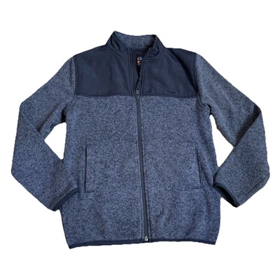 Jaqueta de lã The Childrens Place Outdoor masculina cinza escuro juvenil tamanho grande (10/12) - Imagem 1 de 4