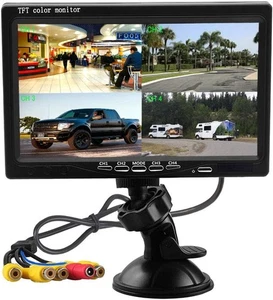 Hikity 7 Inch Vehicle Backup Camera Monitor only, Quad 7 Inch+Car Charger  - Picture 1 of 9