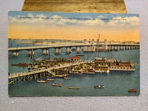 Postal de colección de muelle municipal, San Agustín FL 5,5" X 3,5" - Imagen 1 de 3