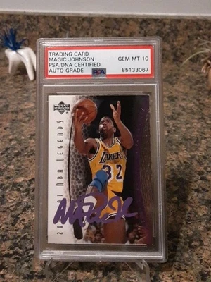 2000 UD NBA LEGENDS  Magic Johnson AUTO PSA/DNA AUTO PSA 10 LAKERS FREE SHIPPING - Image 1 of 2