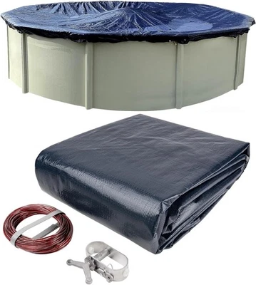 24ft Round Pool Cover for Above Ground Pools,Winter Pool Cover Cold/UV Resistant - Image 1 of 4