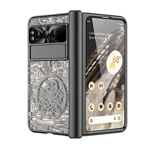 For Google Pixel Fold Mechanical Gear Plating PC Case Screen Protector KickStand - Picture 1 of 45