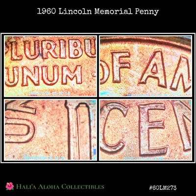 1960 Proof DDR-001 FS-801 Doubled Die Reverse Red Lincoln Memorial Cent - Image 1 of 4