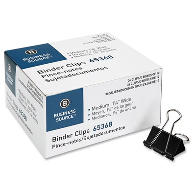 Clips de carpeta Business Source medianos de 36 cuentas - medianos - para papel, proyecto, Foto 1 de 4