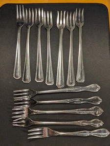 12 Vintage Stainless Cocktail Forks: VOGUE, Rogers, Japan Northland, Regal - Picture 1 of 15