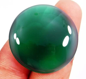 37,55 CT ÓNIX VERDE NATURAL SOLEMANI HAKIK ÁGATA CABUJÓN REDONDO PIEDRA PRECIOSA SUELTA - Imagen 1 de 8