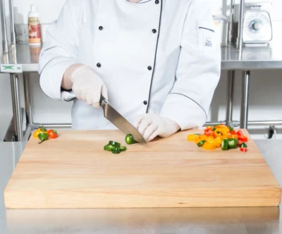 Bloco de açougueiro tábua de corte sólida restaurante comercial madeira 24 x 18 x 1 3/4 novo - Imagem 1 de 4