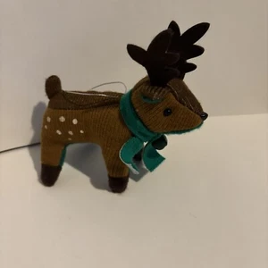 Reindeer Cloth Ornament TARGET 2017 Christmas Ornament Brown Green Bell - Picture 1 of 5