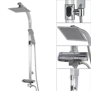 Regendusche set Handbrause Kopfbrause Duschset Duschsystem Seifenablage Dusche - Bild 1 von 16