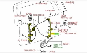 Toyota 4Runner 2010-2021 Rear Back Window Regulator W/O Motor Genuine OEM OE - Picture 1 of 1