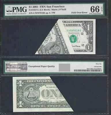 2001 $1 Small Size $1 Federal Reserve Notes 1927-L PMG 66 EPQ - Image 1 of 3
