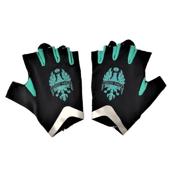 Guantes de Ciclismo Verano Bianchi Avanzados Talla Mediana Color Negro/Celeste Foto 1 de 4