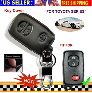 Funda protectora de cuero genuino sin llave para llave inteligente Toyota - Imagen 1 de 9
