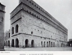 IMAGE 1901 PRINT ORANGE FACADE DU THEATRE ROMAIN - Imagen 1 de 1