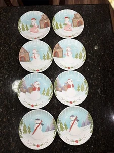 EUC Set of 8 Holiday Plates - Brand 180° - 8.25” - Picture 1 of 5