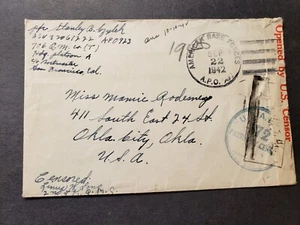 APO 923 BRISBANE, AUSTRALIA 1942 Censored WWII Army Cover 706 QM Co (T) - Picture 1 of 2