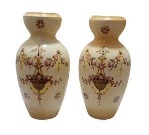 Pair Of Antique Crown Devon Blushware ETNA Vases 9" Excellent Condition  - Picture 1 of 11
