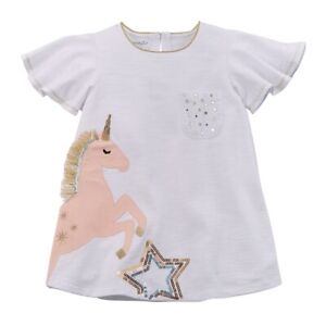 Mud Pie E0 Baby Girl Dream In Glitter Star Unicorn Tunic 15100054S Choose Size