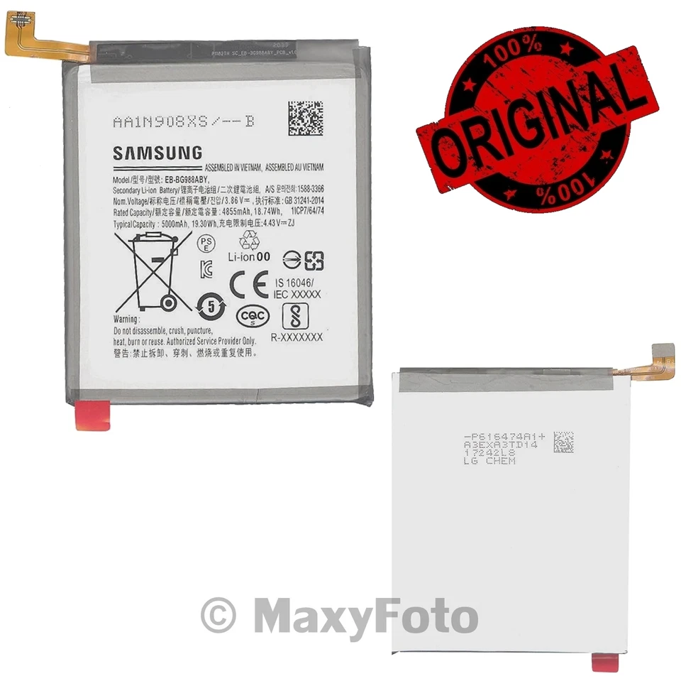 SAMSUNG BATTERIA ORIGINALE EB-BG988ABY 5000mAh RICAMBIO GALAXY S20 ULTRA 5G G988