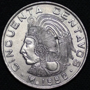 MEXICO ~ 1980 ~ 50 Centavos ~ AU+ ~ Square 9 ~ Quality World Coin ☘️V - #808 ☘️ - Picture 1 of 2