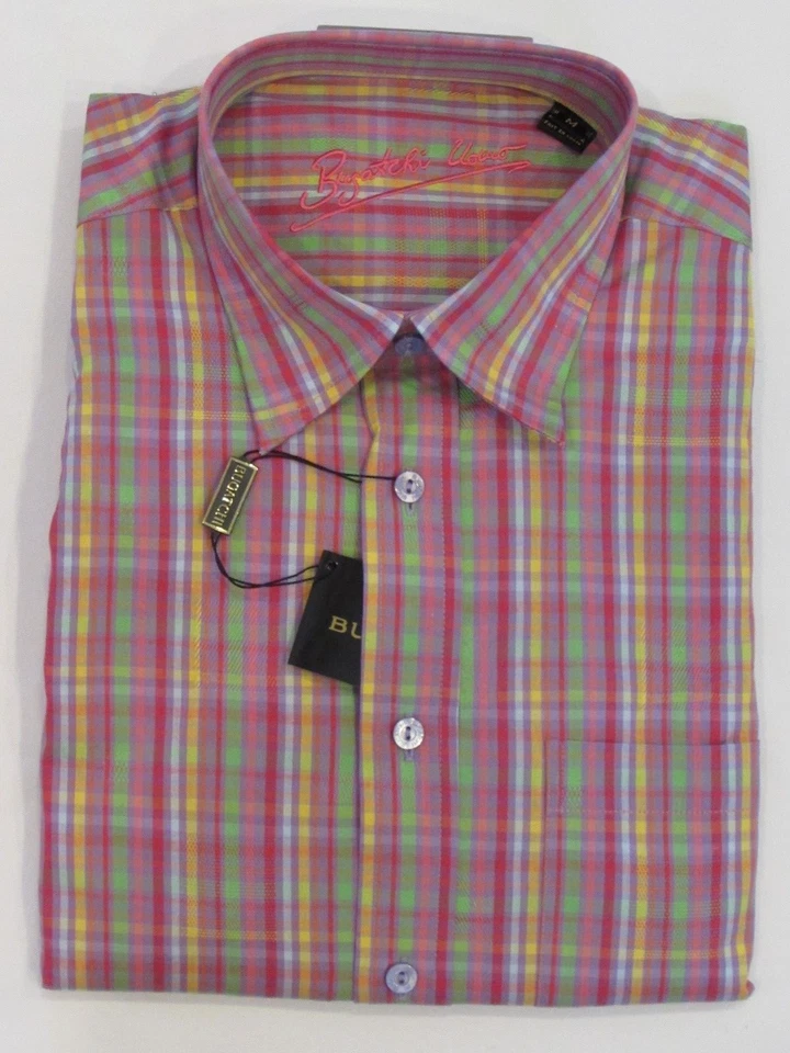 CAMISA DE ALGODÓN BUGATCHI UOMO CLASSIC FIT L/S PARA HOMBRE NUEVA, TALLA MEDIANA, VENTA AL POR MENOR $99 Foto 1 de 1