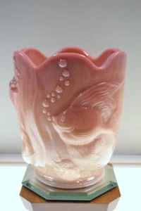 FENTON VASE Atlantis GLOSSY RARE PEACHALENE Special Run 1990 5150PL FREEusaSHIP - Picture 1 of 3
