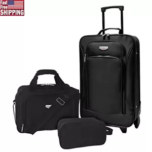 Lightweight 3-Pcs Carry-On Spinner Wheel Suitcase with Telescopic Handle - Picture 1 of 8